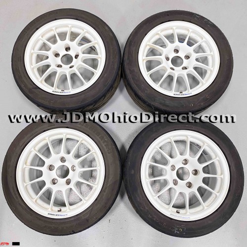 JDM Enkei Sport RC-T5 White 15" Wheel and Tire Set 